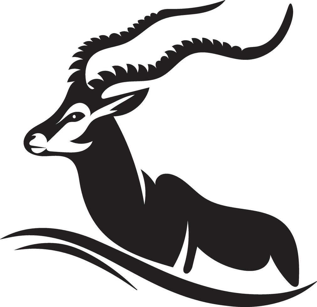 an antelope with long horns on a white background vector