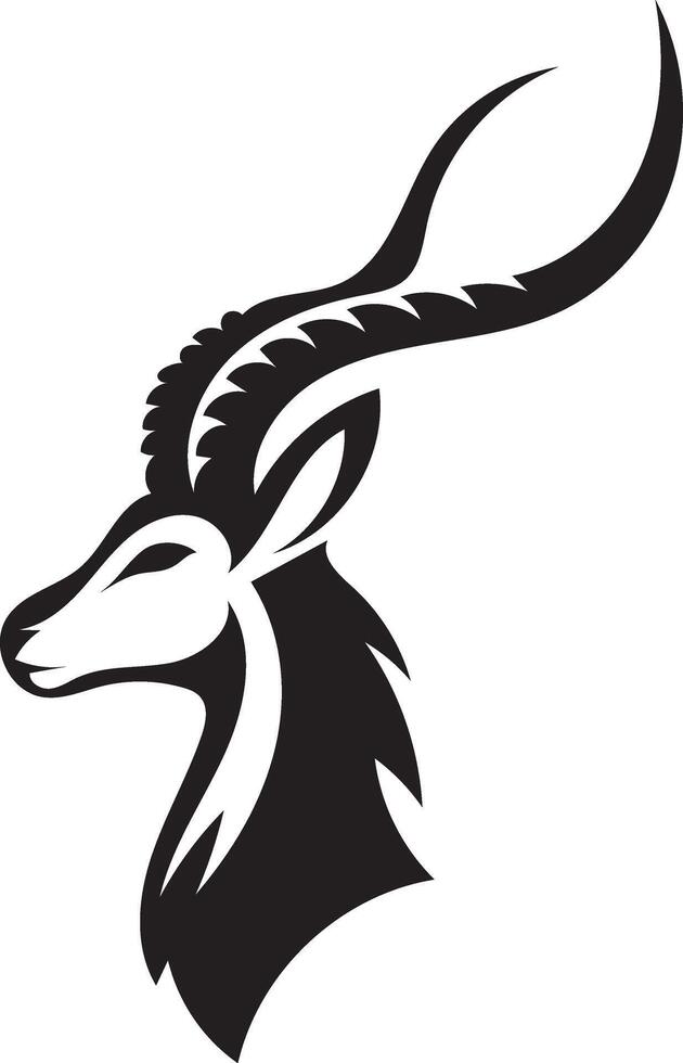 Elegant Black Silhouette of a Gazelle in Lush Grass vector