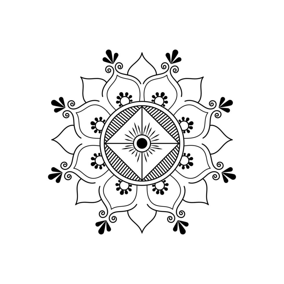 Indian Ranguli mandala Art Design. vector