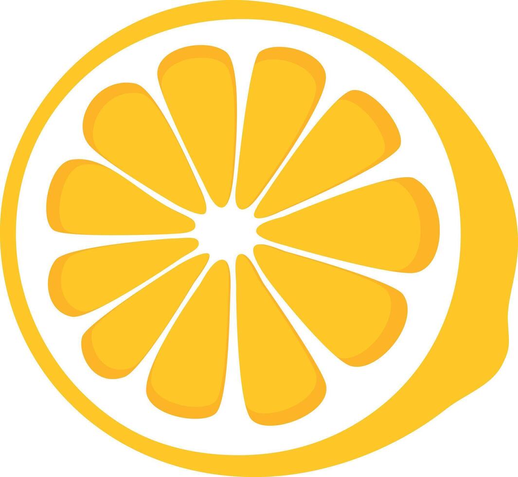 Sliced ripe yellow lemon. vector