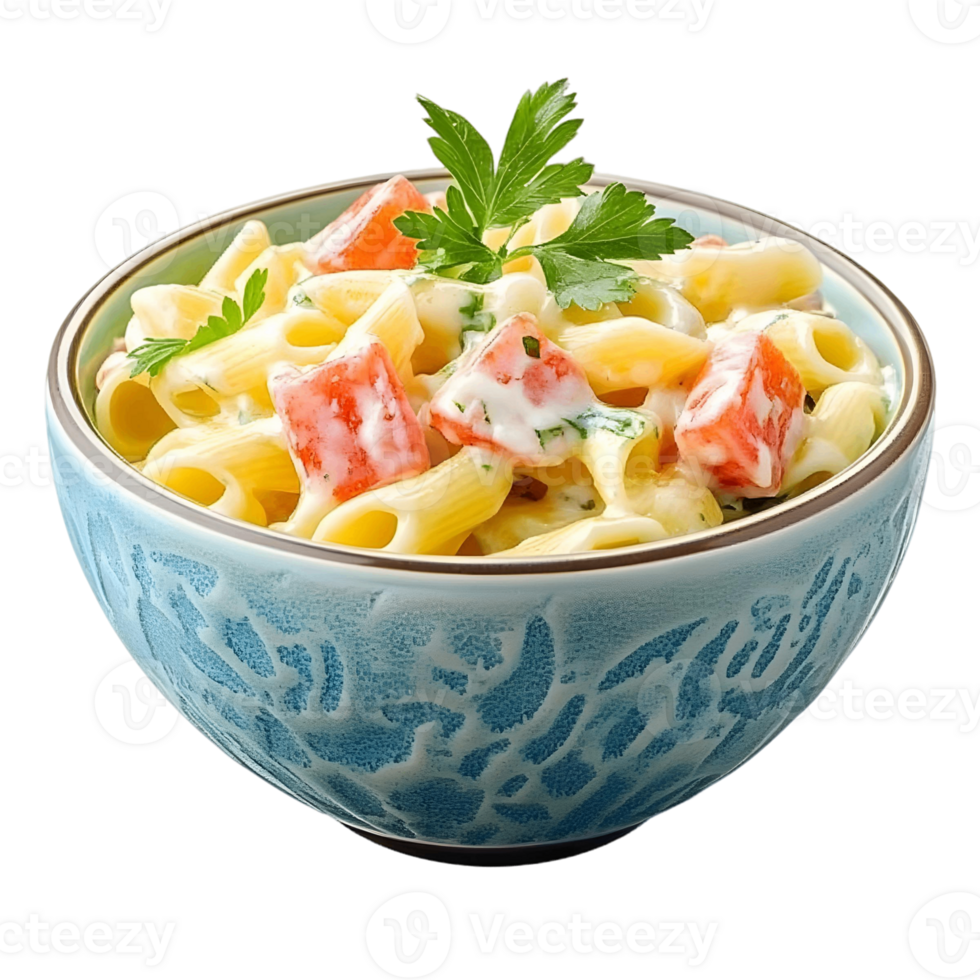 A bowl of pasta with tomato and parsley png