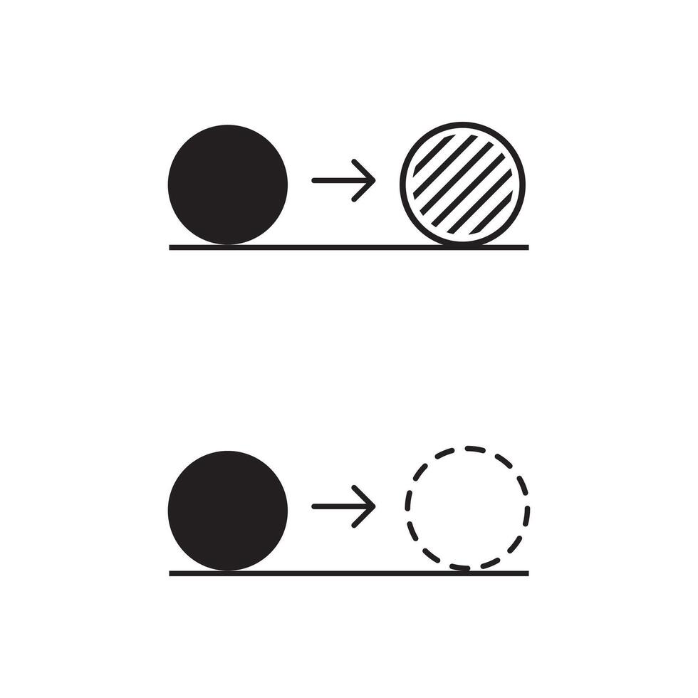 Object motion physics science icon symbol design vector