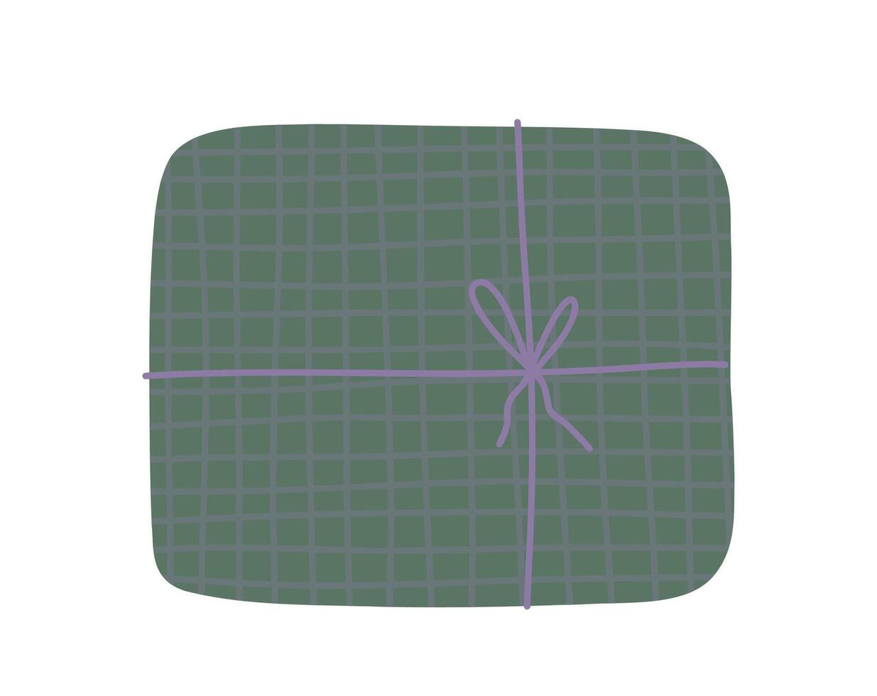 Gift box icon. Isolated birthday or anniversary box with wrapping paper and ribbon bow. vector