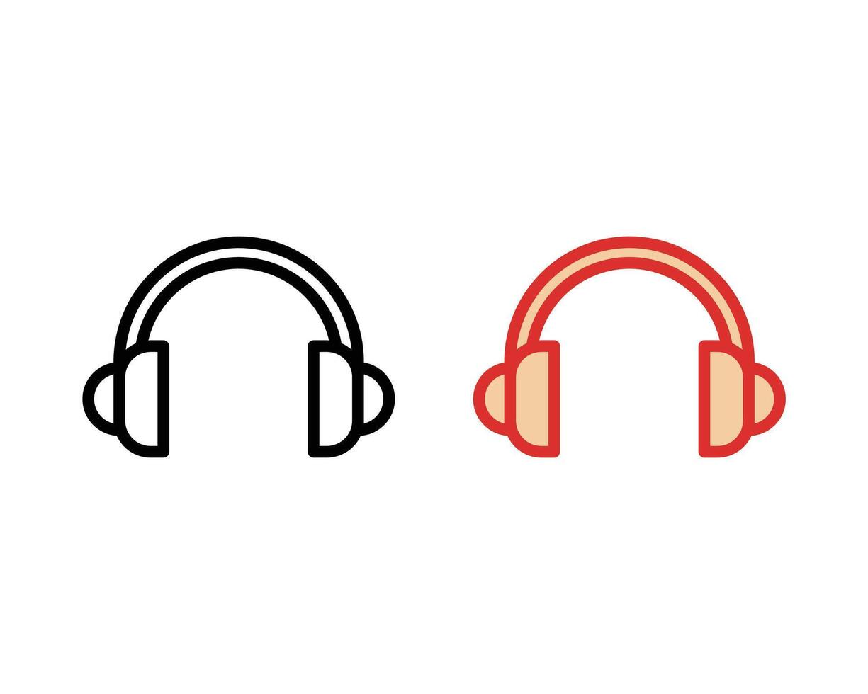 flat headphone icon illustration vector