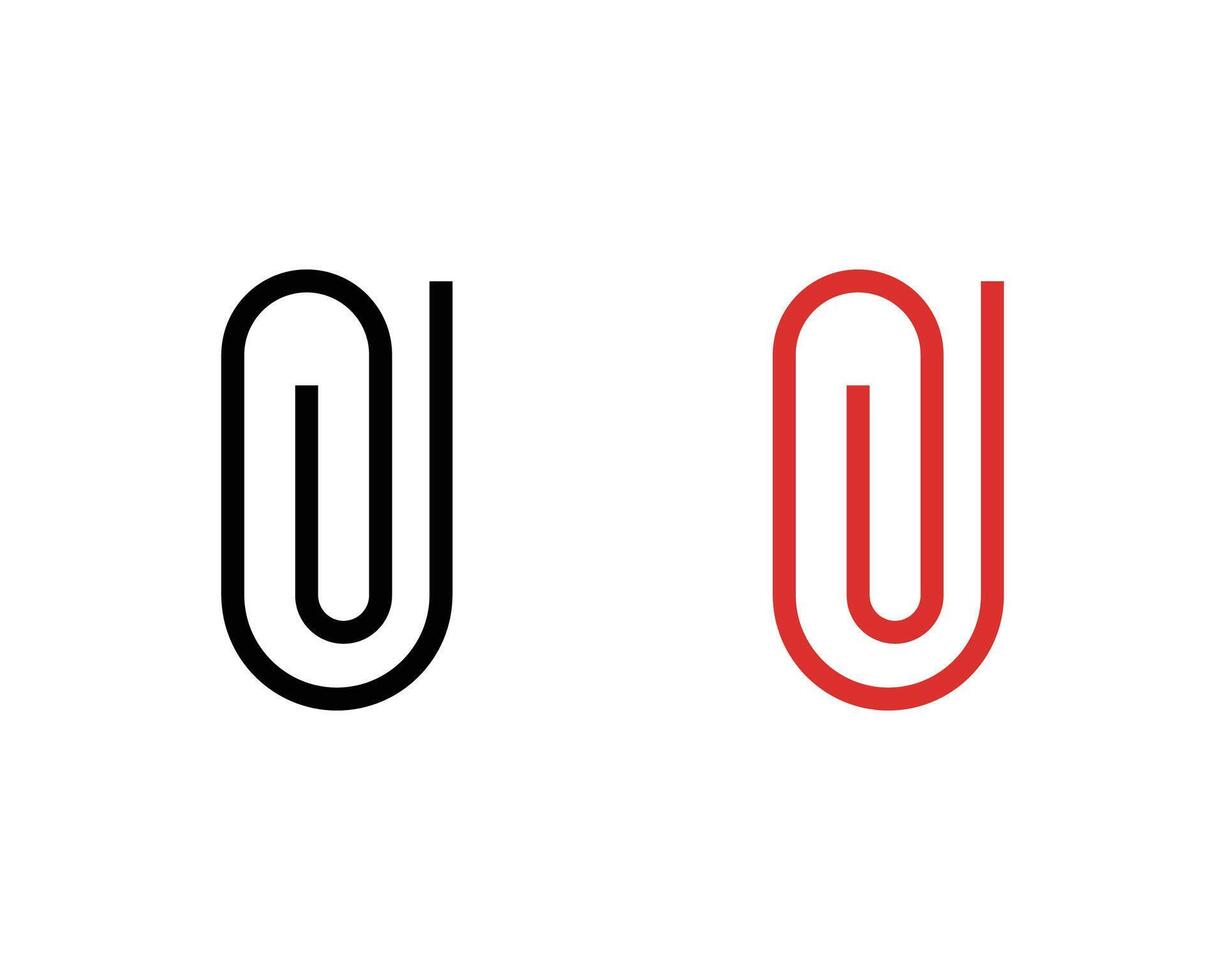 flat paper clip icon illustration vector