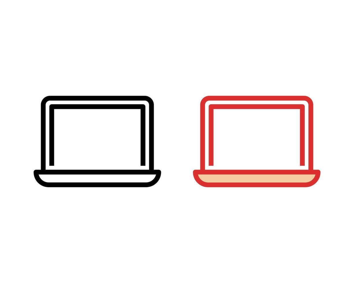 flat laptop icon illustration vector