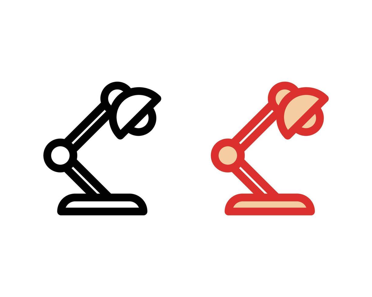 flat desk lamp icon illustration vector