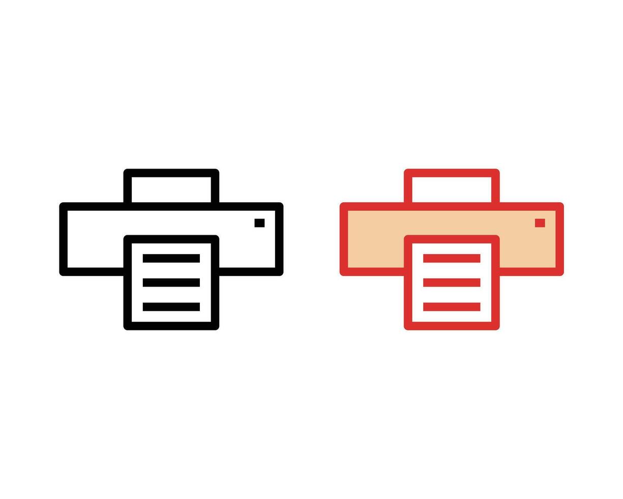 flat printer icon illustration vector
