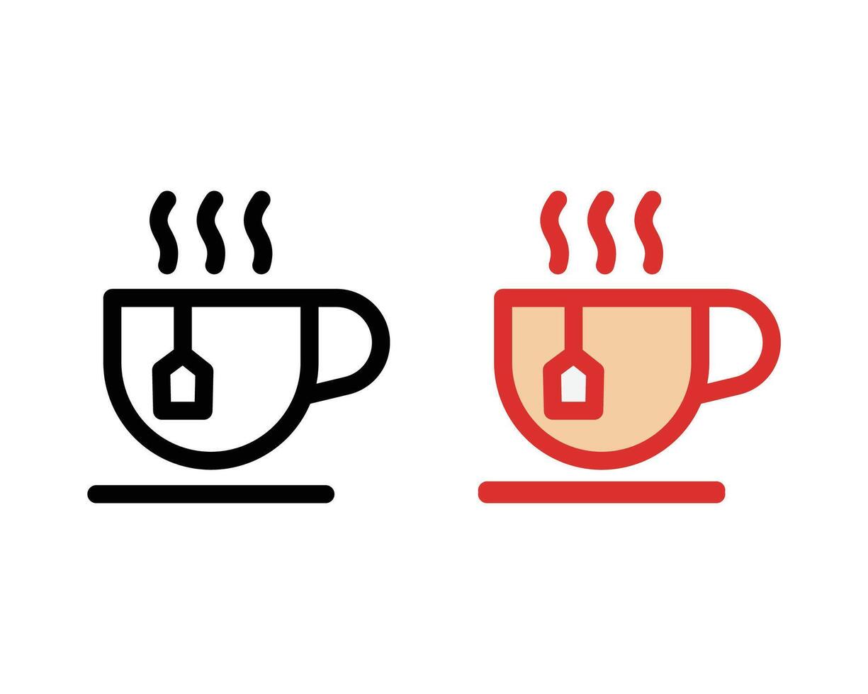 flat cup of tea icon illustration vector