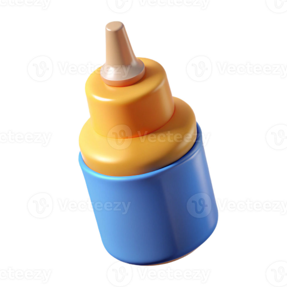 A small blue and yellow bottle with a lid png