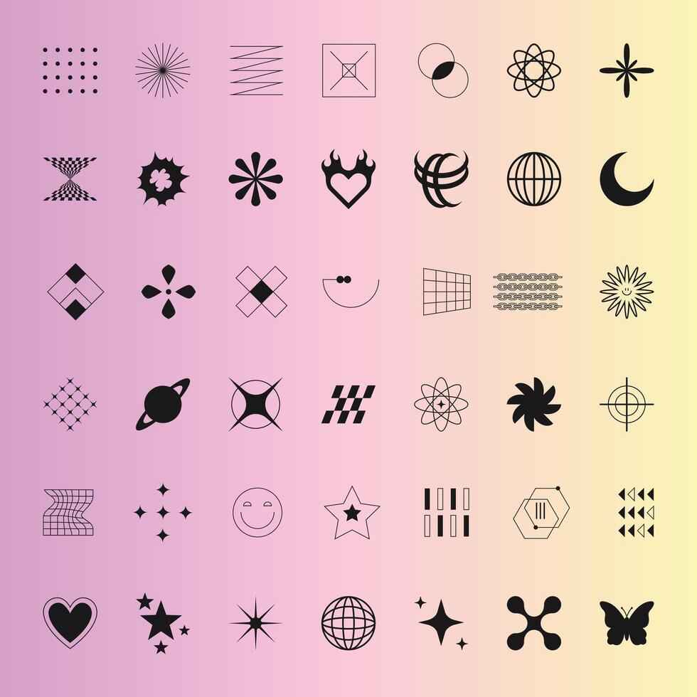 Gradient Abstract Icons with Soft Pastel Glow vector