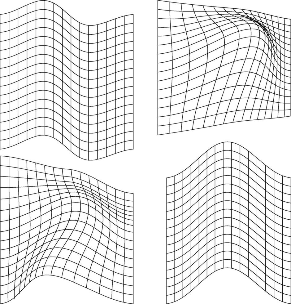 Abstract Curved Line Patterns in Monochrome vector