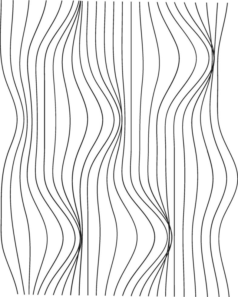 Minimalist Wavy Line Art in Monochrome vector