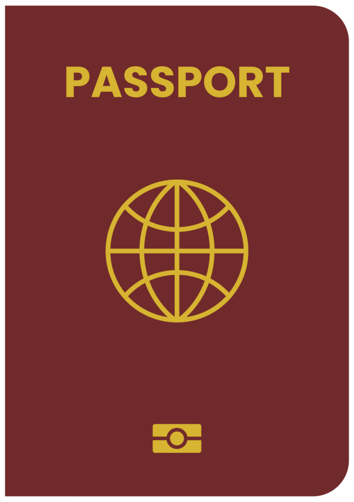 Red Passport with World Icon for Travel png