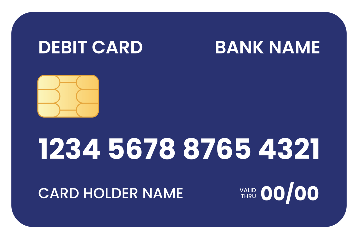 Blue Debit Card for International Payment While Traveling png