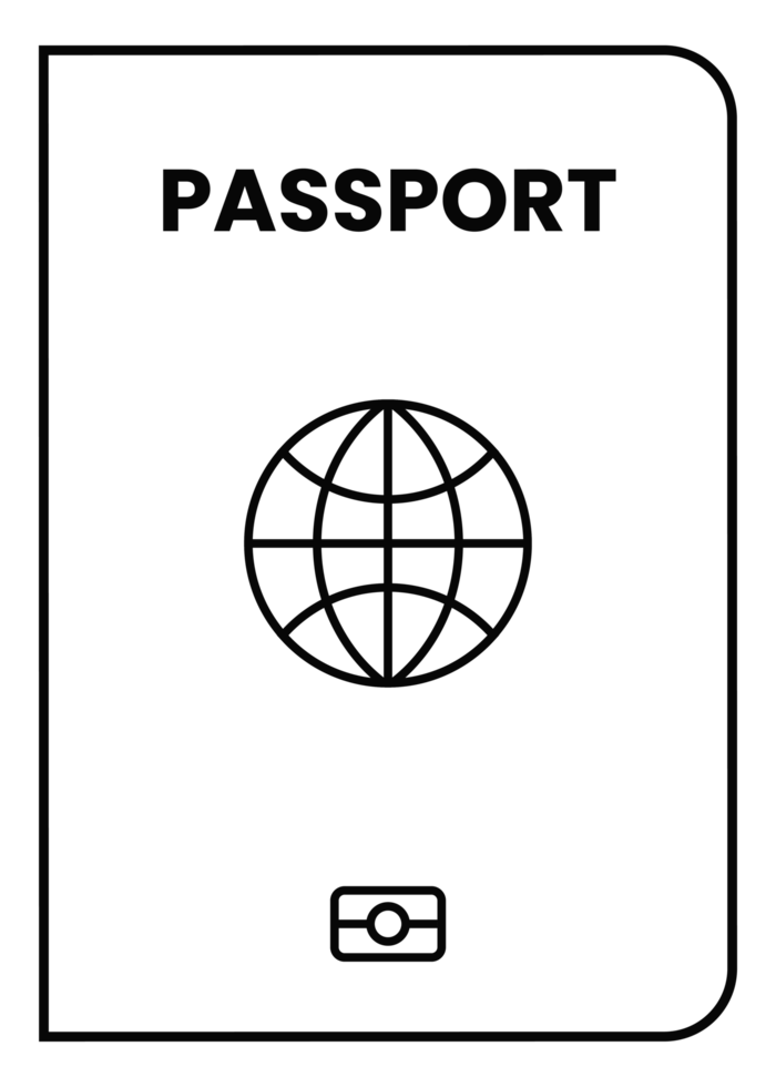 Passport with Black Outline Version png