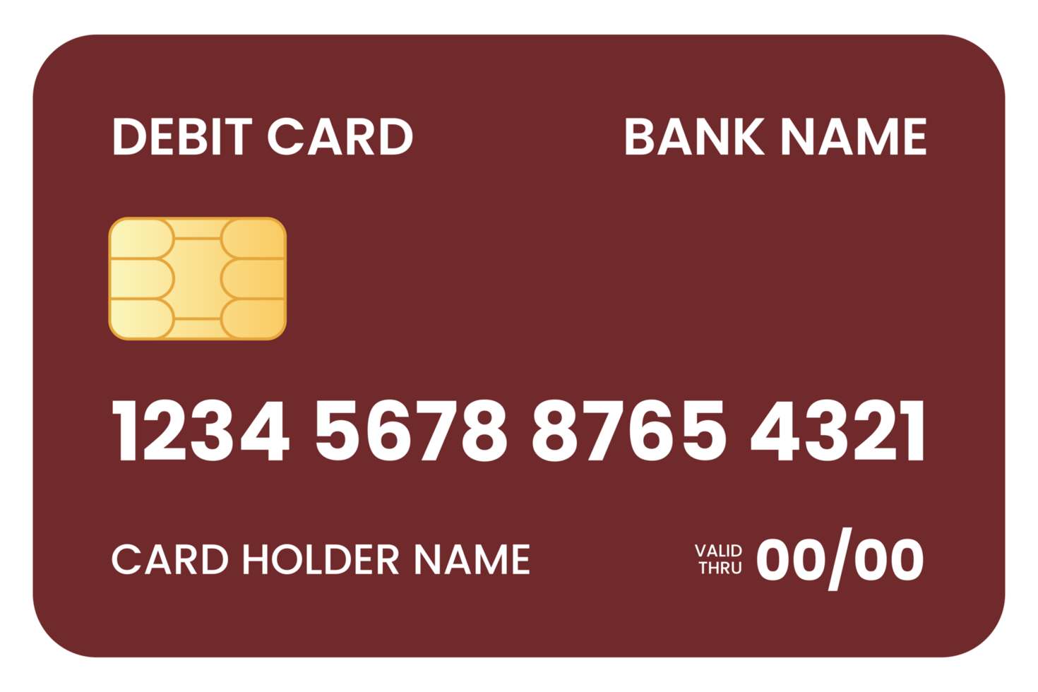 Red Debit Card for International Payment While Traveling png