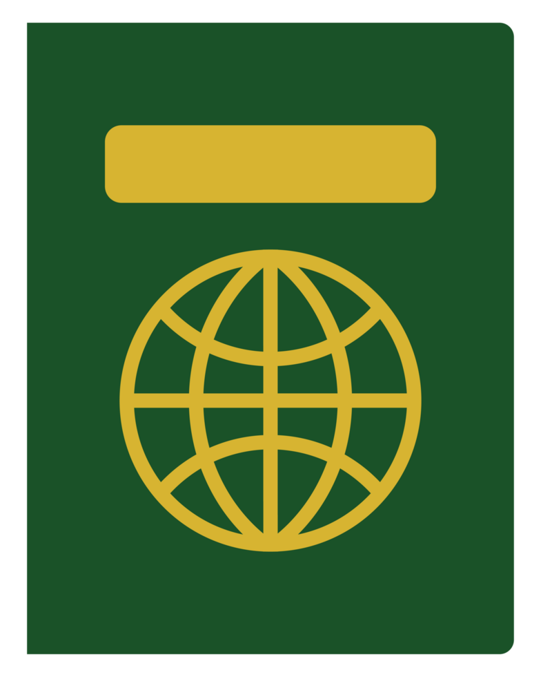 Simple Green Passport Without Text for Travel Around the World png