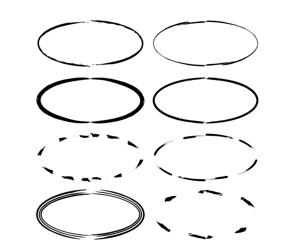 Set of grunge black frames. Brushes borders. vector