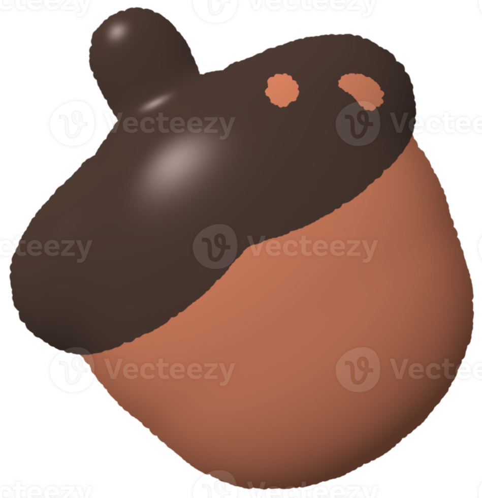 Acorn cute puffy stickers png