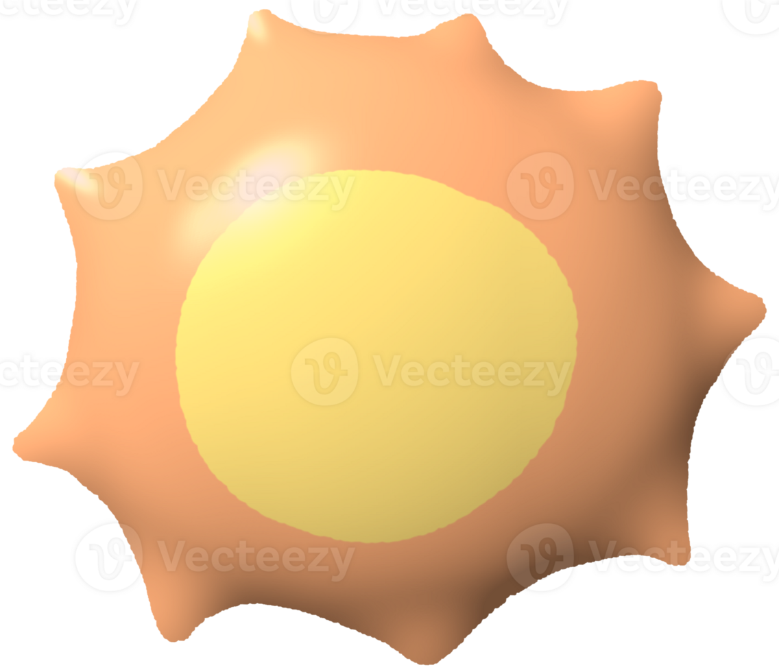 Sun cute puffy stickers png