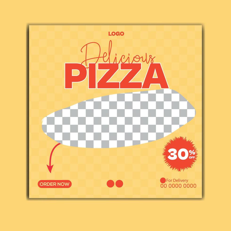 Pizza Social Media Post design Template vector