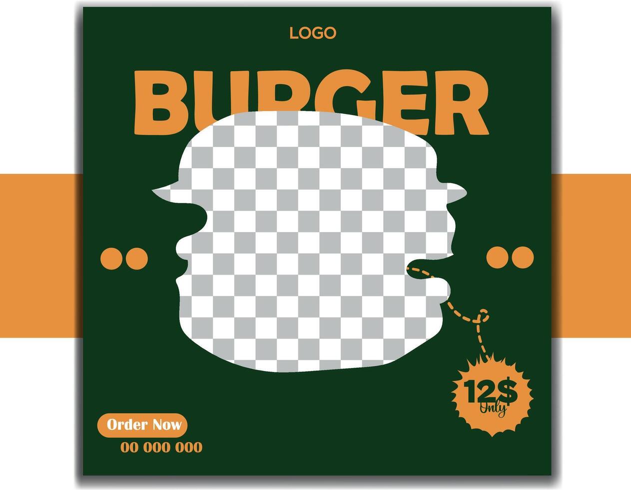 Burger Fast food restaurant business marketing social media Design Template vector
