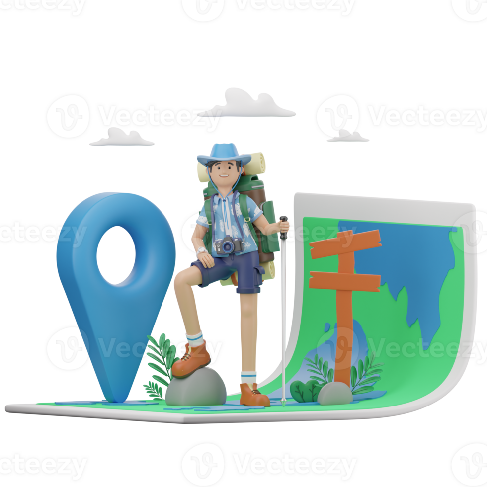 Map location 3D Illustration png