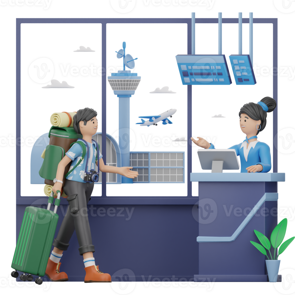Airport 3D Illustration png