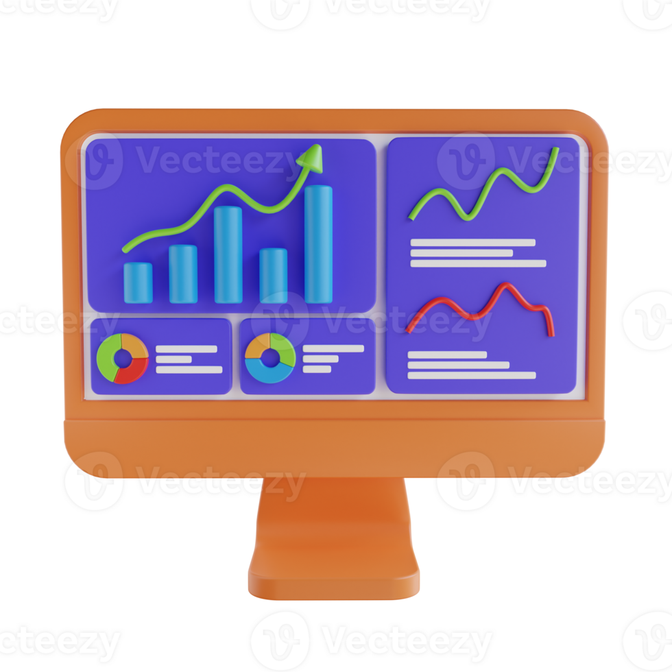 Online Analytic 3D Illustration png