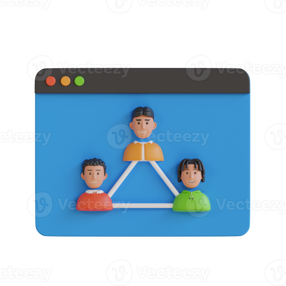 Online community 3D Illustration png