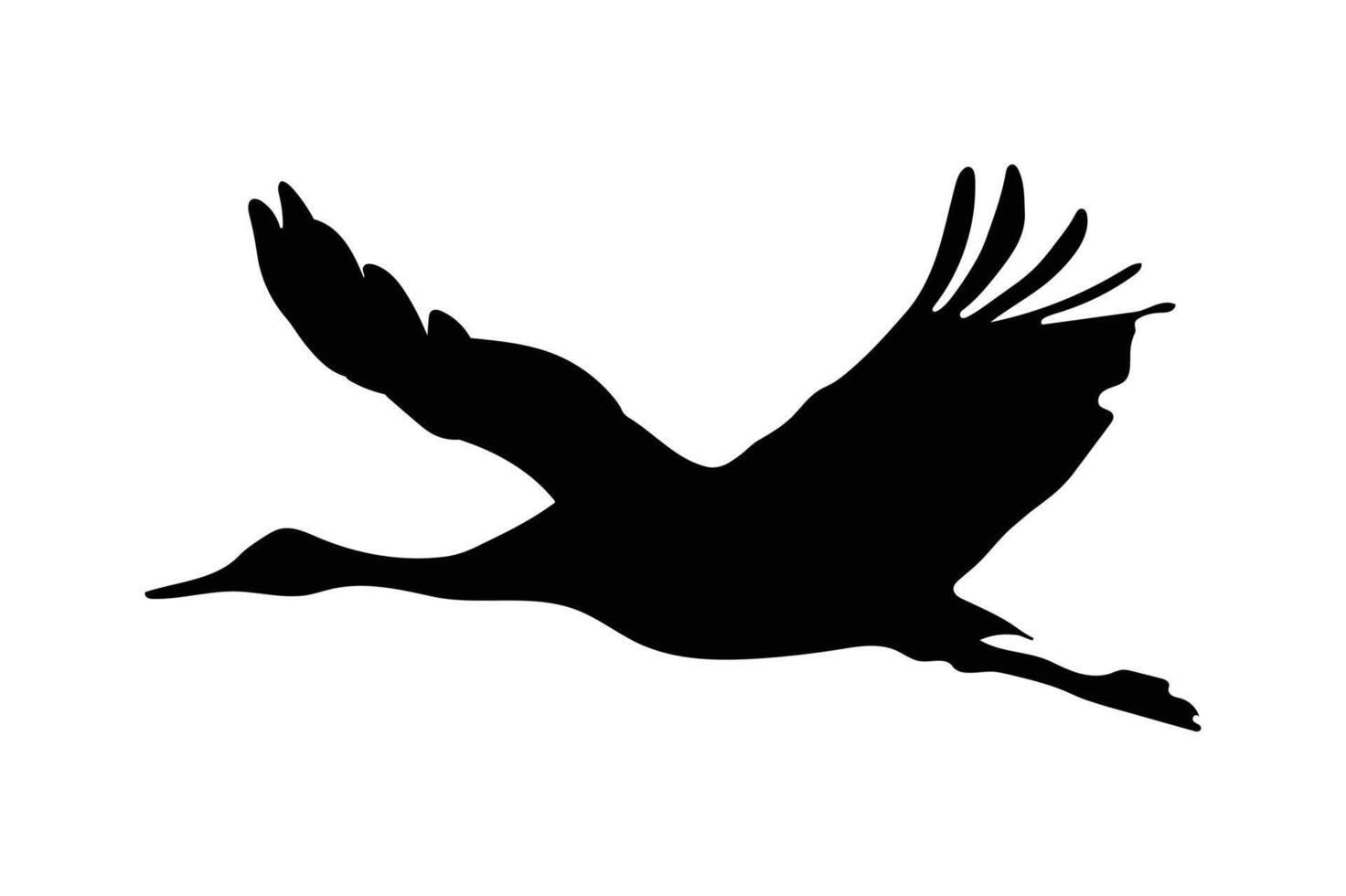 Flying Flamingo Silhouette Art for Wildlife and Nature Design vector