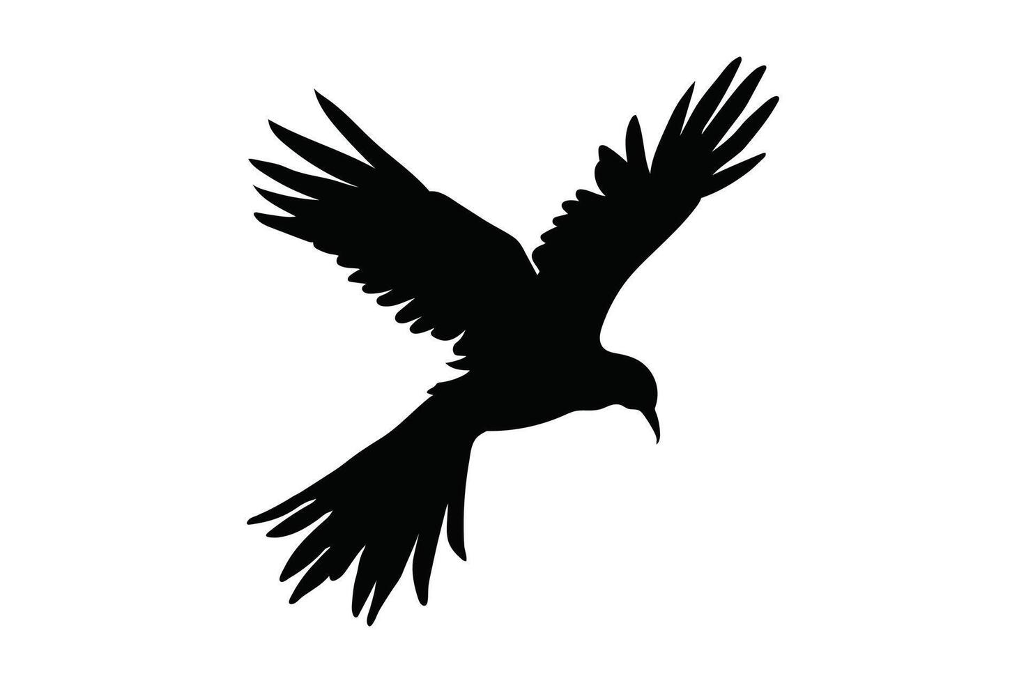 Flying bird silhouette art, perfect for nature inspired designs, logos, and creative projects. vector