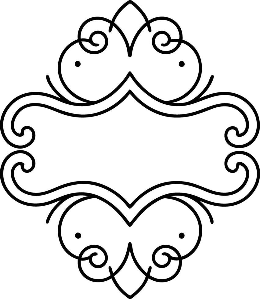 A black and white drawing of a ornate frame vector