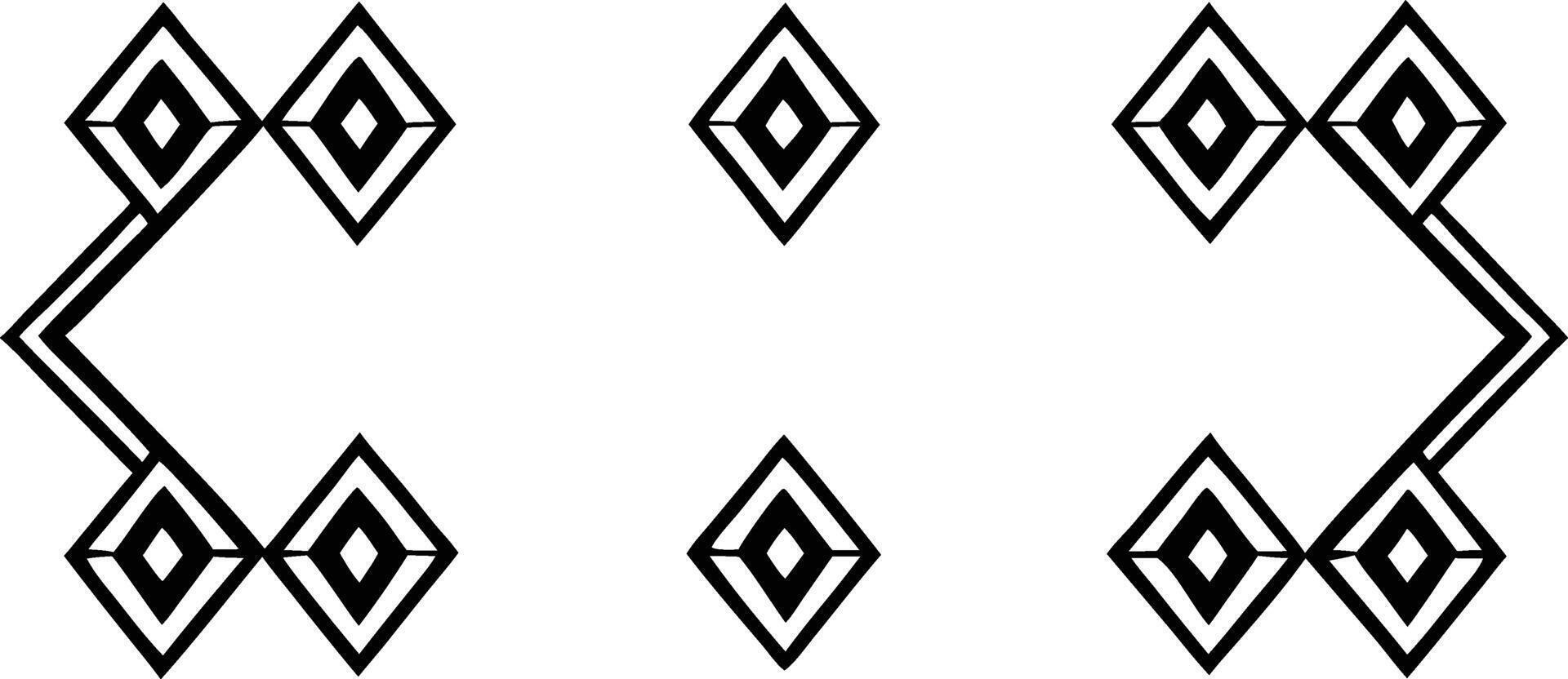 A black and white drawing of four geometric shapes vector