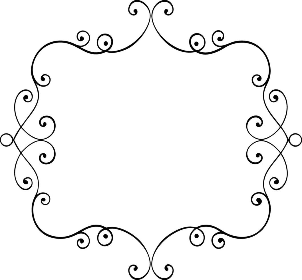 A black and white frame with swirls vector