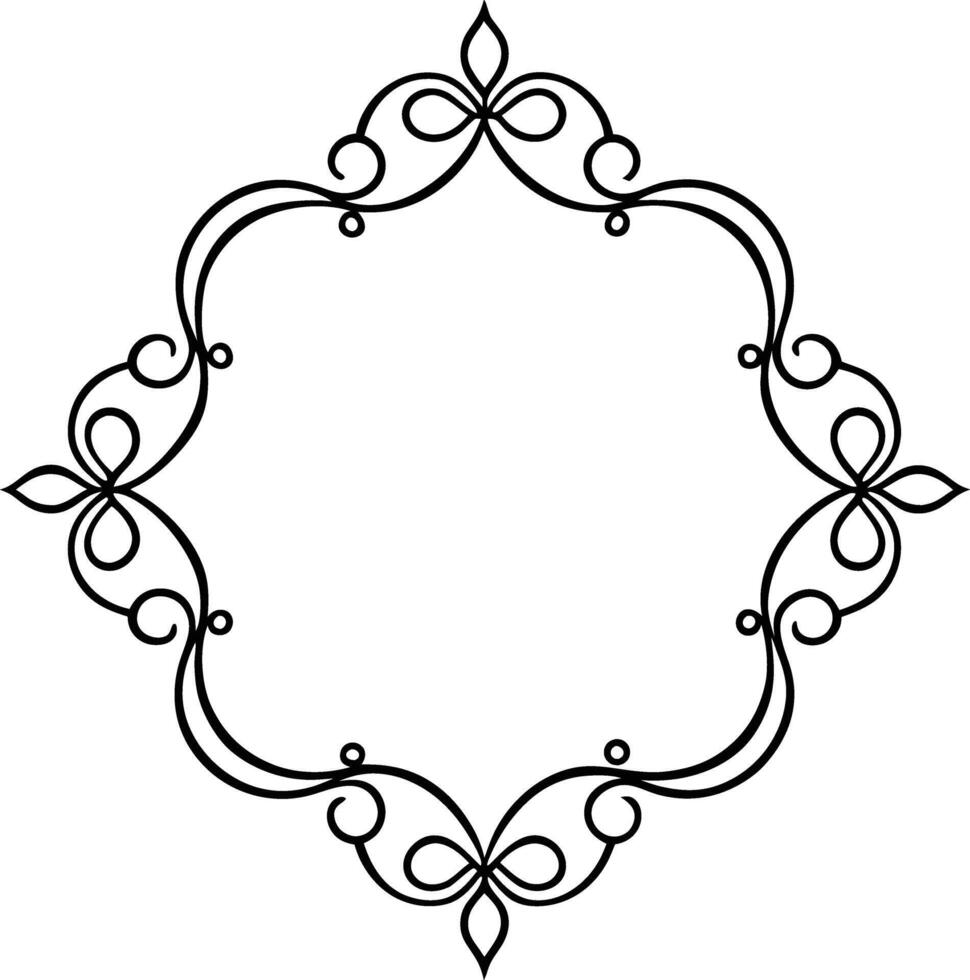 A decorative frame with a black and white design vector