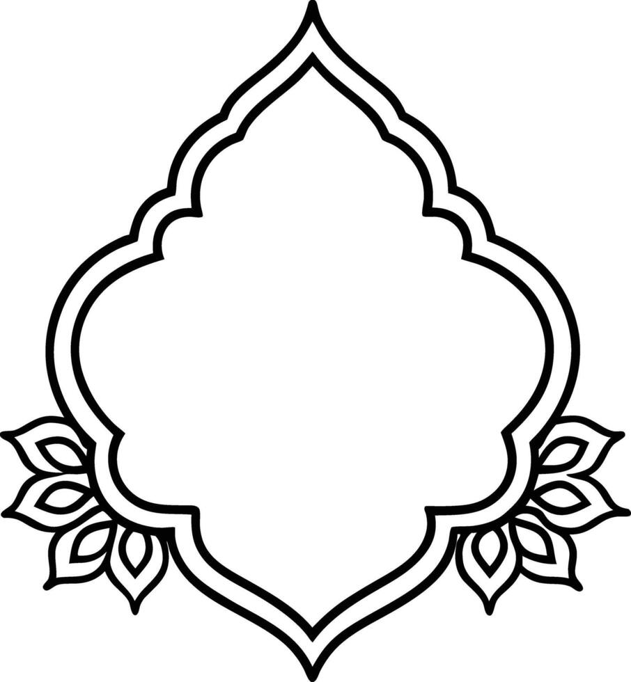 An ornate design with a flower in the center vector