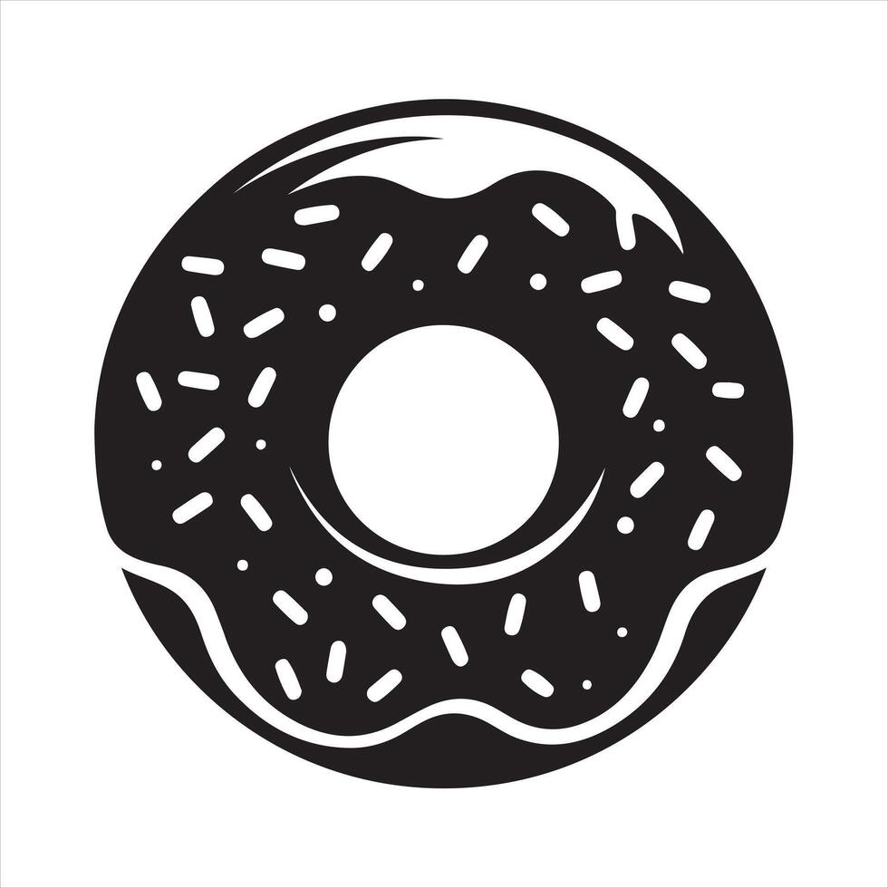 Donut silhouette white background vector