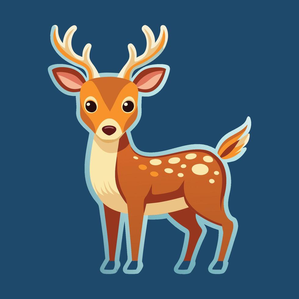 Playful Fawn with Spotty Coat and Antlers vector