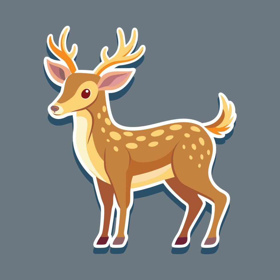 Adorable Young Deer with Spots and a Charming Smile vector