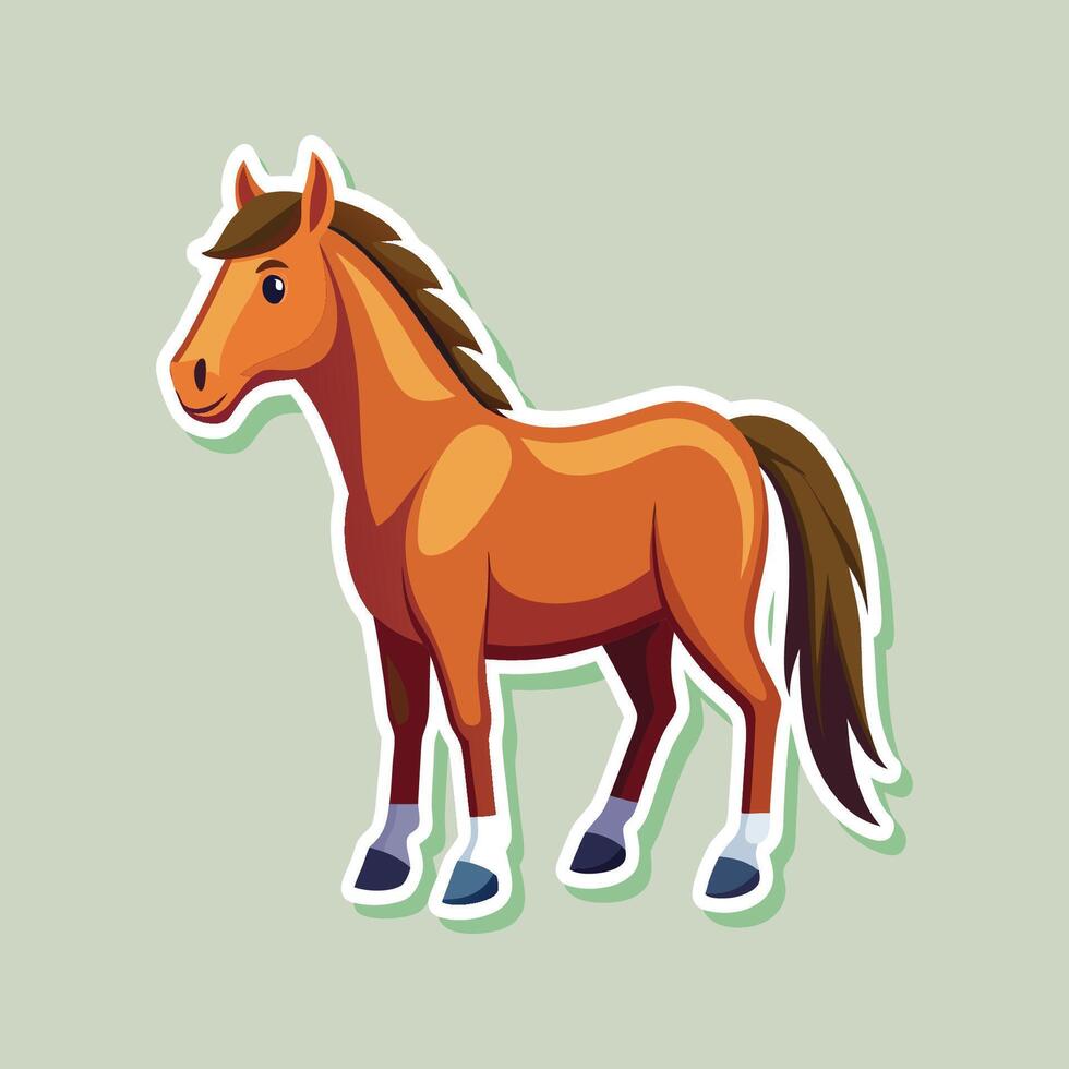 Playful Fawn Horse Walking with Bright Hooves vector