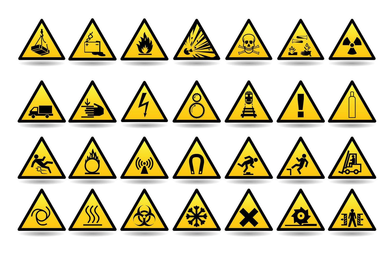 Set of warning signs vector