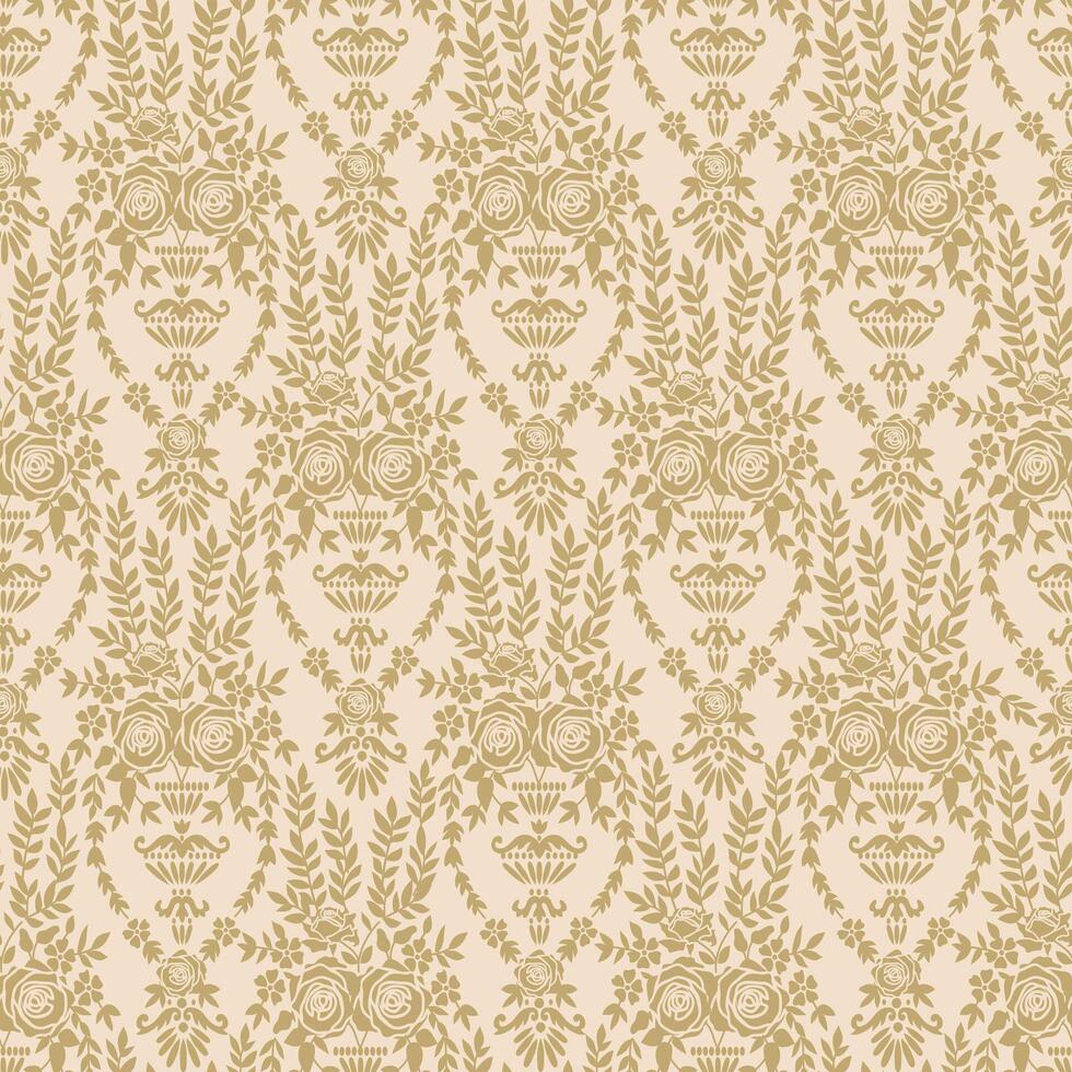 Victorian Floral Seamless Pattern in Vintage Baroque Style vector