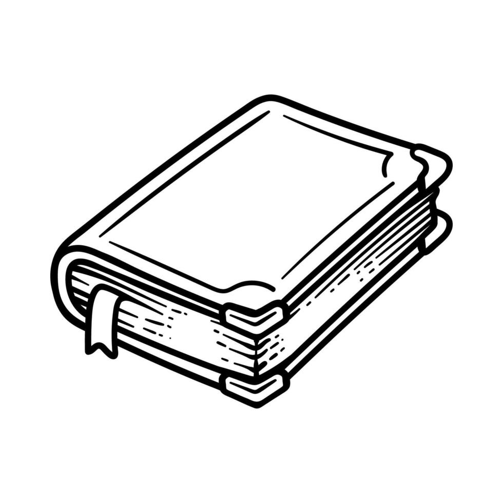 old big book isolated drawing line art style sketch classic vintage design illustration vector