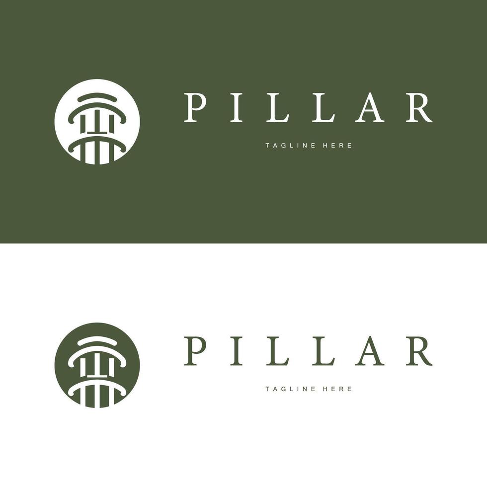 column pillar logo design vintage product brand vector