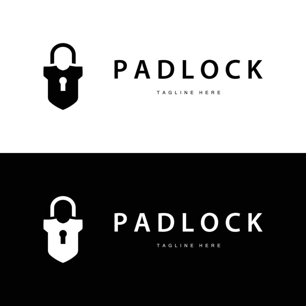 padlock logo design template vector