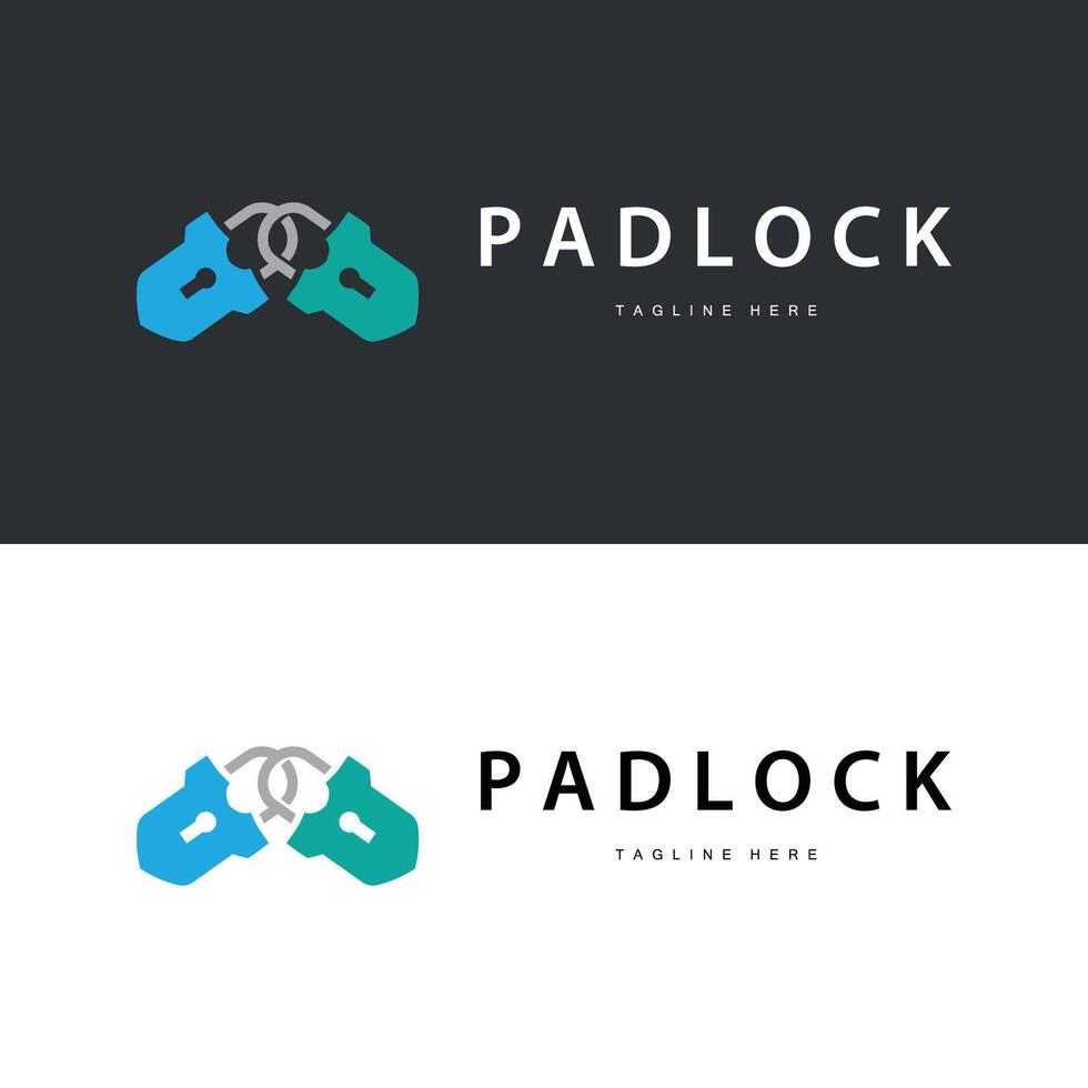 padlock logo template vector
