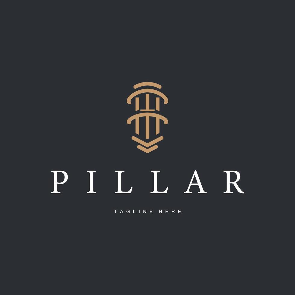 column pillar logo simple design for product brand vector