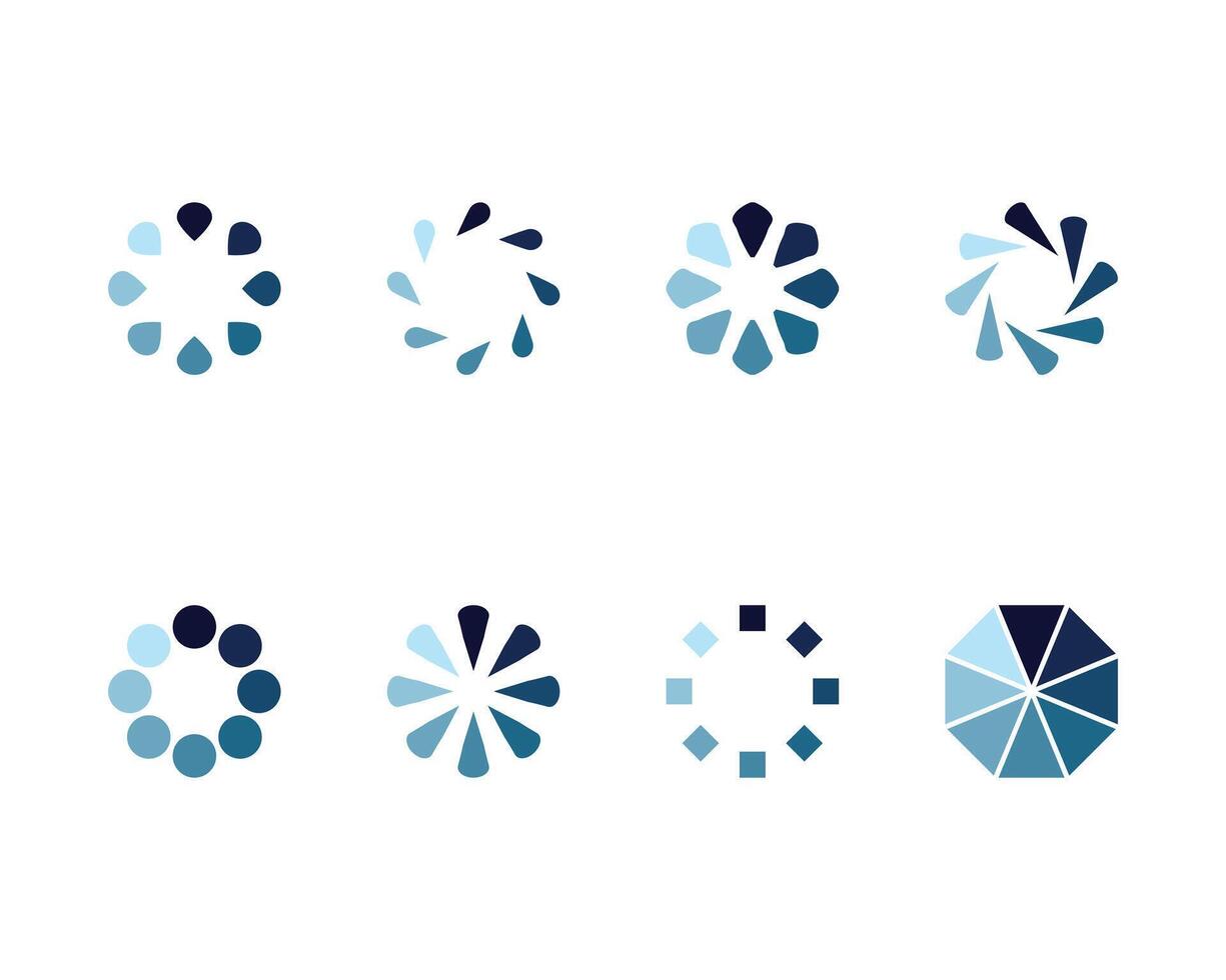 Collection Loading bar status icon. illustration. Set of loaded icons. Download progress. Donload or Upload. vector